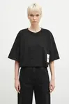 Fiorucci Bavlněné tričko Fiorucci Logo Label Cropped Padded