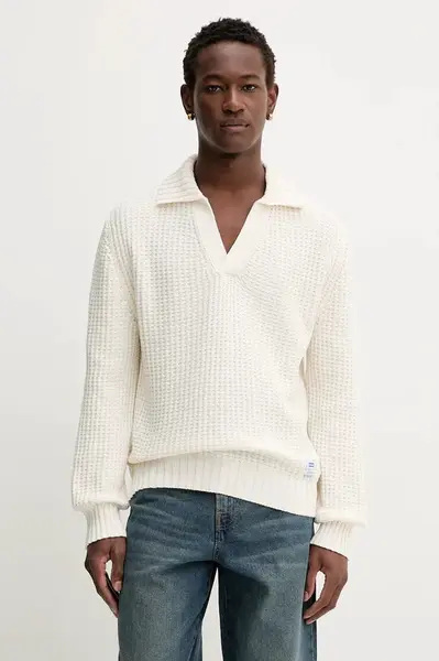 Svetr Hugo Blue Spiro pánský, béžová barva, 50548853