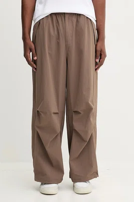 Kalhoty adidas Originals Ess Parachute pánské, hnědá barva, JW1087