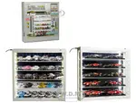 Showcase Wall Mount 5 Tier Display Case White with Mirror Back Panel "Mijo Exclusives" for 1/64-1/43 Scale Models