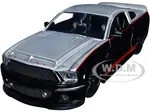 2008 Ford Shelby Mustang GT-500KR Silver and Black with Red Stripes "Bigtime Muscle" Series 1/24 Diecast Model Car by Jada