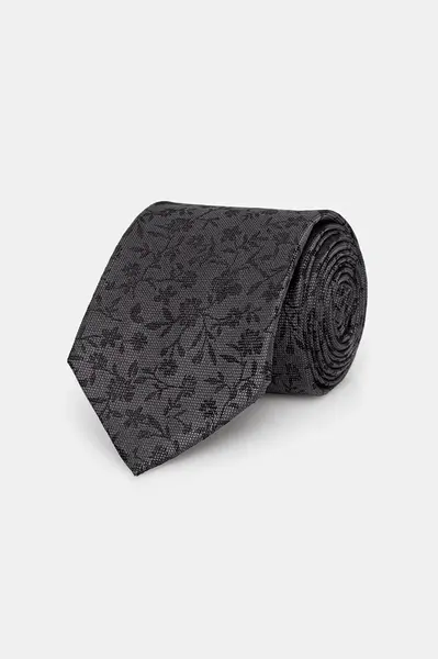 Hedvábná kravata Michael Kors šedá barva, MK0DT00199