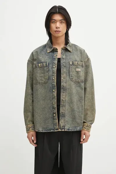 Rifľová bunda Dickies Houston Ls Shirt Yellow Fade Indigo
