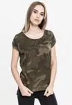Dámské tričko Camo Back Shaped Olive camo