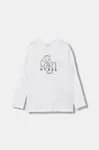 Dětské bavlněné tričko s dlouhým rukávem Guess