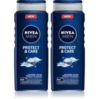NIVEA MEN Protect & Care sprchový gel na obličej, tělo a vlasy výhodné balení 2 x 500 ml