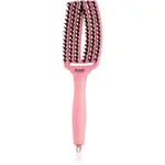 Olivia Garden Fingerbrush Boar & Nylon kefa na vlasy so štetinami z nylonu a diviaka Soft Pink 1 ks