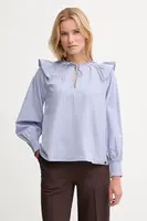 Bavlněná halenka Pepe Jeans dámská, modrá barva, vzorovaná, PL3051254