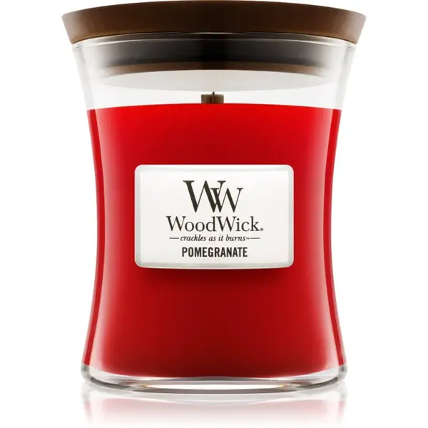 Woodwick Pomegranate vonná svíčka s dřevěným knotem 275 g