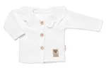 Pletený svetrík s volánikom Girl, Baby Nellys, biely, veľ. 74