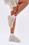 PM1 Dámske Sneakers Na Platforme Eko Koža Svetlo Béžové Lelandine