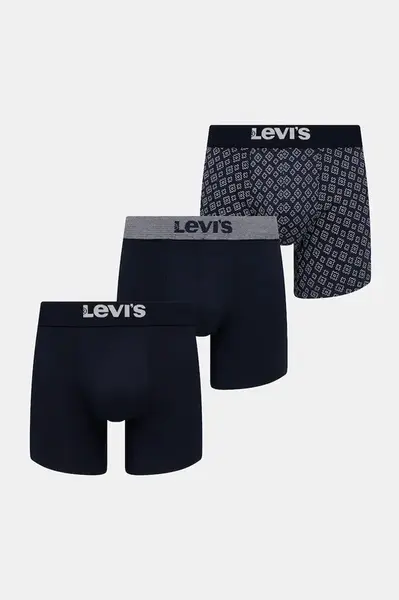 Boxerky Levi's 3-pack tmavomodrá barva, 37149-1186