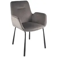 MID.YOU ŽIDLE S PODRUČKAMI, samet, šedá