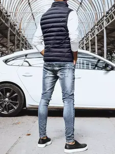 Tmavomodrá pánska prešívaná vesta Dstreet