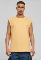 Pale-orange open-brimmed sleeveless T-shirt