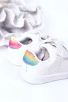 Boto Dětské Tenisky Se Suchým Zipem Bíle-Duhové Cute Girl