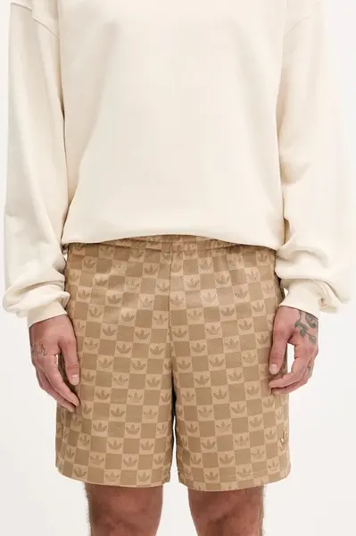 Kraťasy adidas Originals Monogram pánské, hnědá barva, JY2987