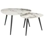 Xora SADA KONFERENČNÍCH STOLKŮ, bílá, černá, keramika, kov, 84/60/77/55/45,5/40 cm