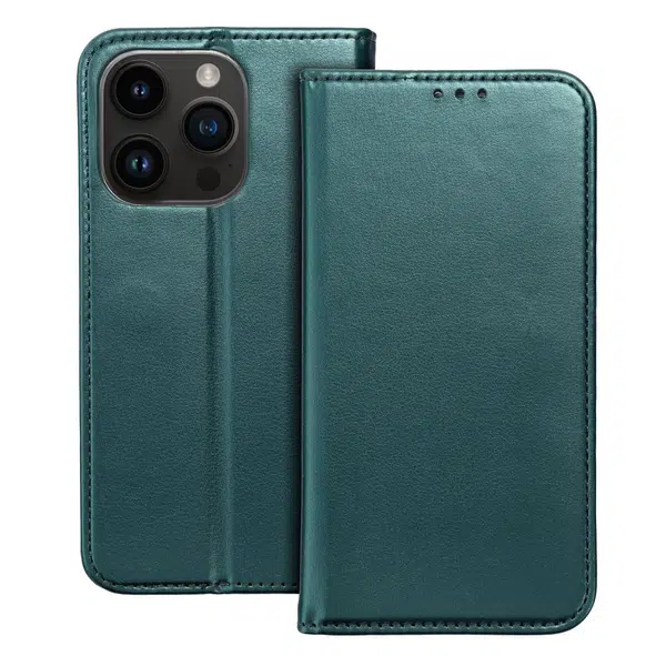 flipové pouzdro Smart Magneto pro Apple Iphone 16 Pro, tamvě zelená