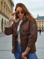 Resti Women's Quilted Jacket with Hood and Cuffs on Sleeves Silent Ridge