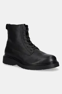 Kožené boty Calvin Klein COMBAT ESS LACE UP ZIP BOOT LTH