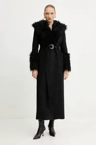 Kabát s příměsí vlny Versace Jeans Couture