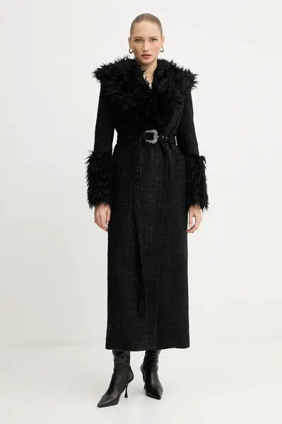 Kabát s příměsí vlny Versace Jeans Couture