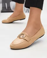 Resti Eco-suede beige moccasins Brussi - Footwear