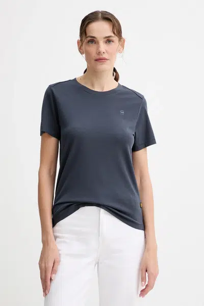 Bavlněné tričko G-Star Raw dámské, modrá barva, D26062-336