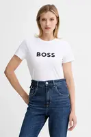 Bavlněné tričko BOSS Orange BOSS ORANGE C_Elogo_5 dámské, fialová barva, 50501139