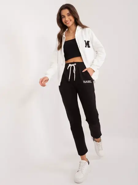 Dvoudílný dámský set Ecru-black s nášivkou