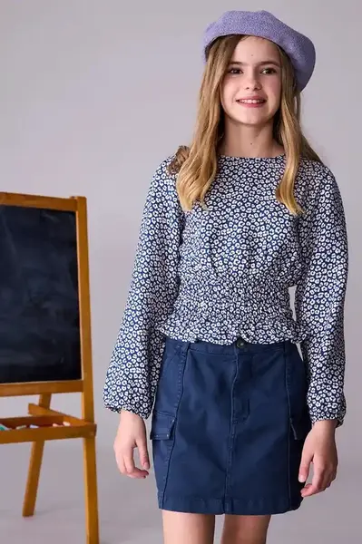 Sukně Mayoral modrá barva, mini, 7905