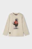 Tričko s dlouhým rukávem Mayoral béžová barva, 4083