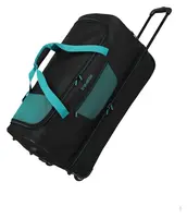 Cestovná taška na kolieskach Travelite Basics Wheeled duffle L exp Black/petrol