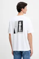 Bavlněné tričko BOSS Orange Te_polar pánské, bílá barva, s potiskem, 50551471