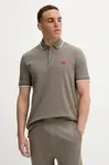 Bavlněné polo tričko HUGO černá barva, 50490775