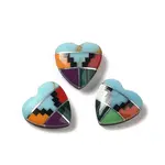 Assembled Synthetic Turquoise & Malachite & Synthetic Mixed Stone Cabochons