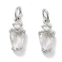 Brass Micro Pave Cubic Zirconia Charms