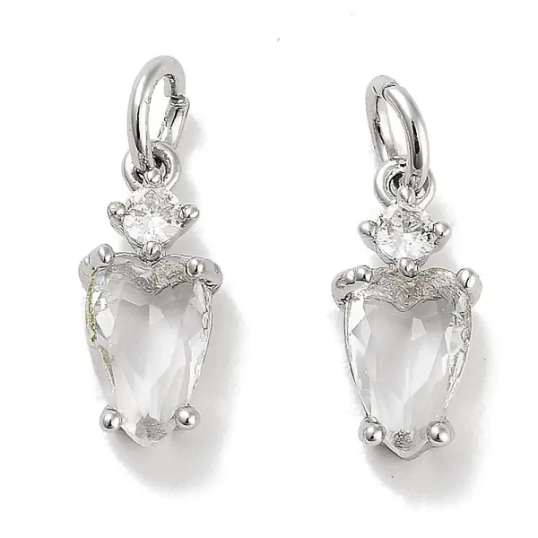 Brass Micro Pave Cubic Zirconia Charms