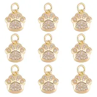 10Pcs Brass Micro Pave Clear Cubic Zirconia Charms
