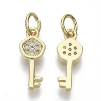 Brass Micro Pave Cubic Zirconia Charms