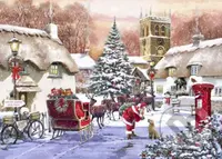 Santa na dedine - puzzle z kategorie Města a stavby