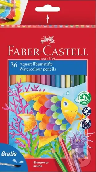 Pastelky akvarelové set 36 farebné + štetec