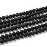 Dyed & Heated Natural Black Agate Bead Strands