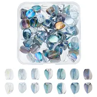 70Pcs 7 Colors  Electroplate Transparent Glass Beads