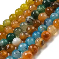 Faceted Natural Agate Beads Strands