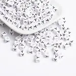 White Acrylic Horizontal Hole Letter Beads