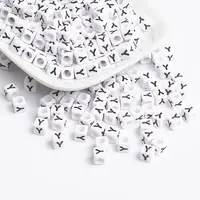 White Acrylic Horizontal Hole Letter Beads