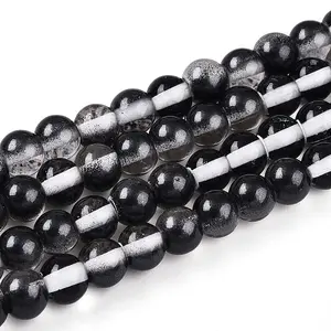 Baking Painted Transparent Glass Beads Strands