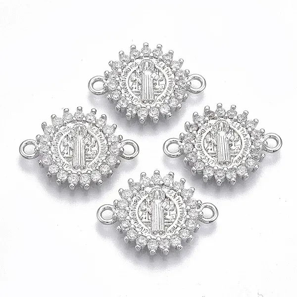Brass Micro Pave Cubic Zirconia Links connectors